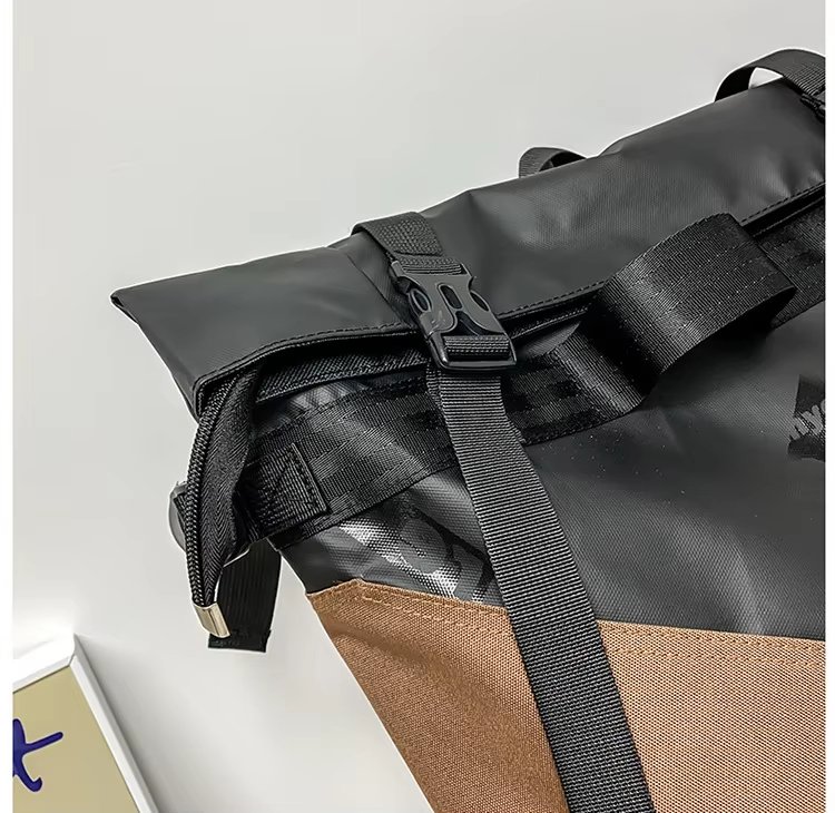 Water-Resistant Large Capacity Modern Outdoor Travel Oxford Roll Top Backpack product detail