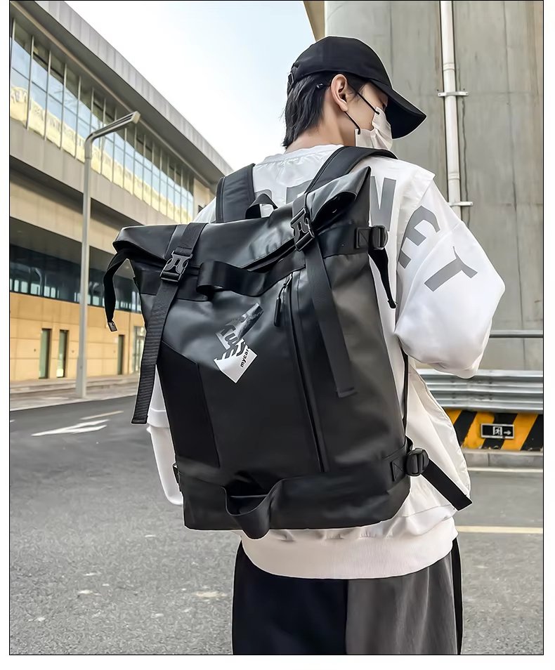 Water-Resistant Large Capacity Modern Outdoor Travel Oxford Roll Top Backpack product detail