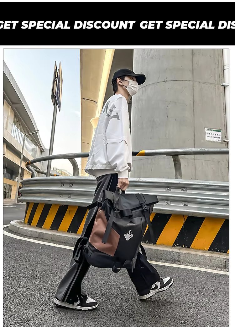 Water-Resistant Large Capacity Modern Outdoor Travel Oxford Roll Top Backpack product detail