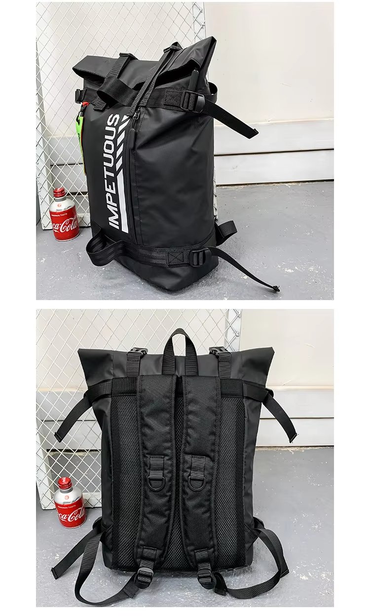 Water-Resistant Large Capacity Modern Outdoor Travel Oxford Roll Top Backpack product detail