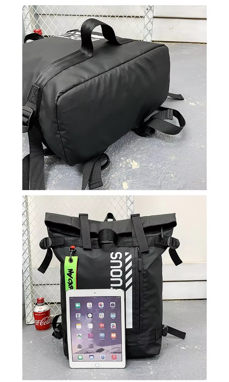 Water-Resistant Large Capacity Modern Outdoor Travel Oxford Roll Top Backpack product detail