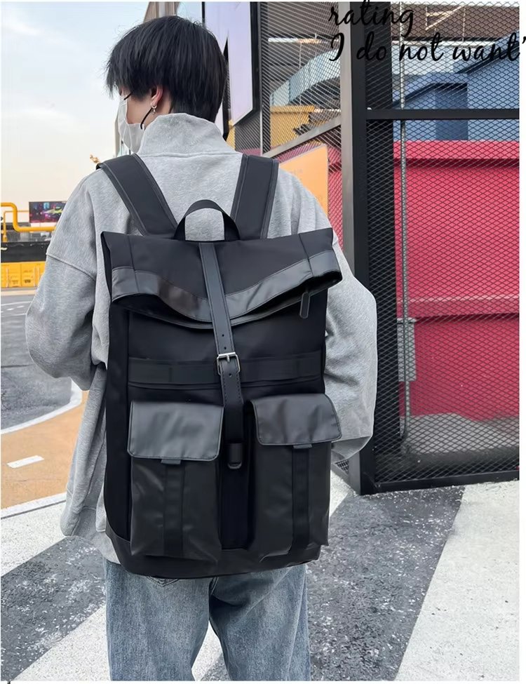 Large Capacity Modern Multi-Pocket Outdoor School Oxford Roll Top Backpack product detail
