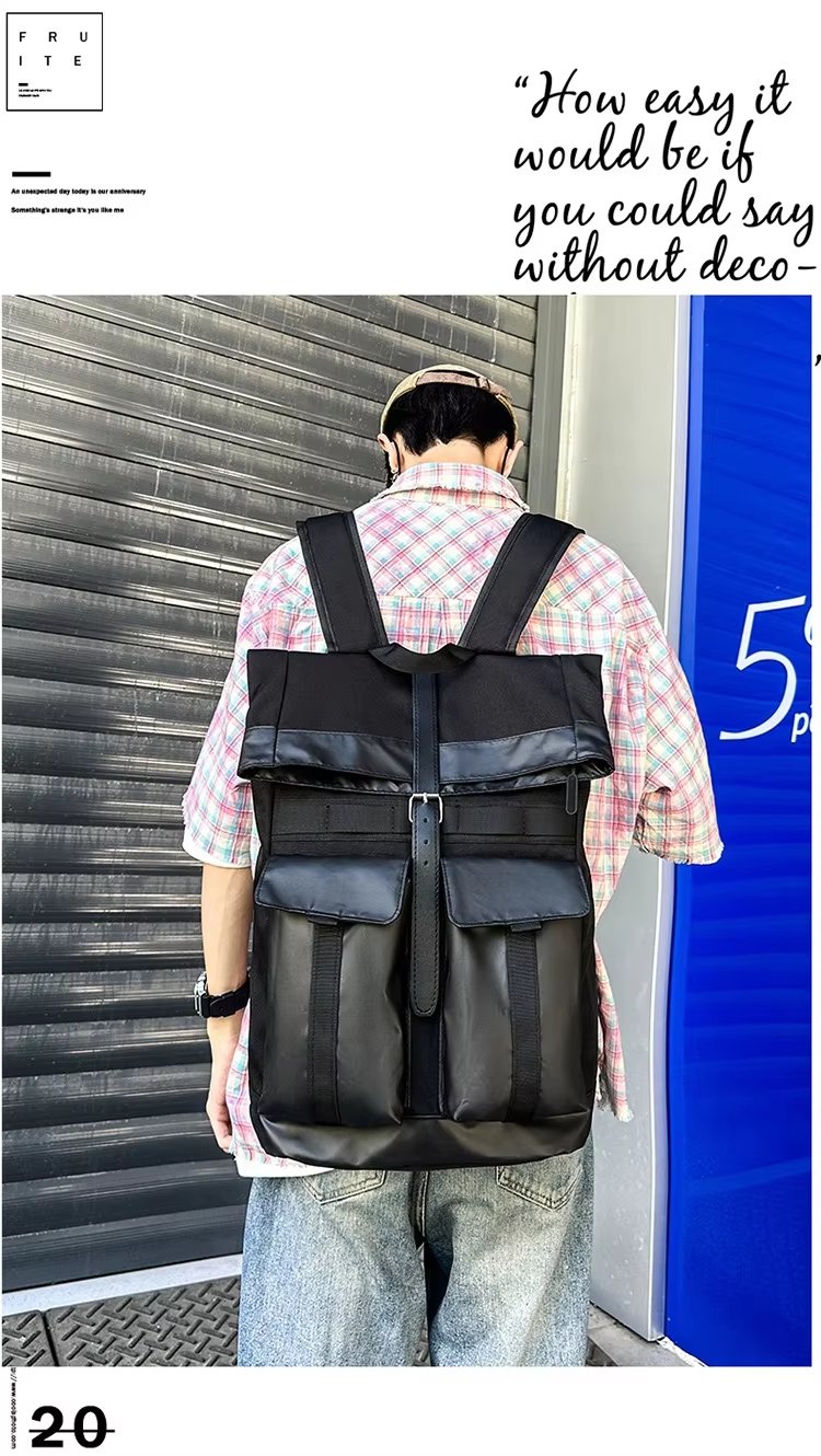 Large Capacity Modern Multi-Pocket Outdoor School Oxford Roll Top Backpack product detail