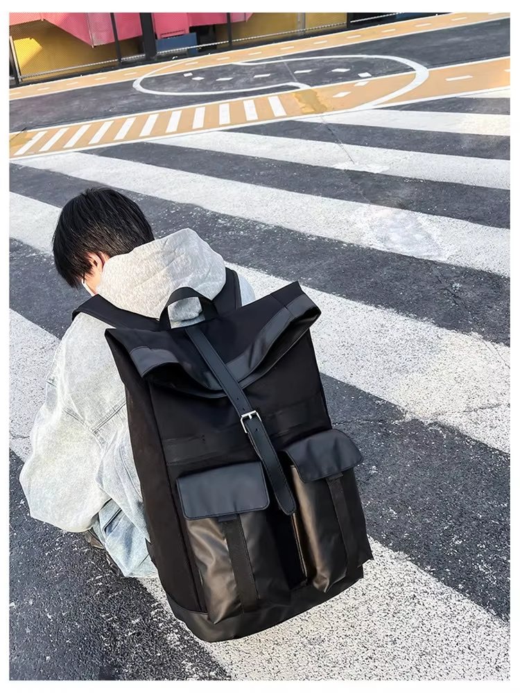 Large Capacity Modern Multi-Pocket Outdoor School Oxford Roll Top Backpack product detail