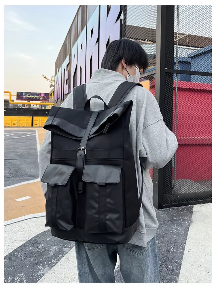 Large Capacity Modern Multi-Pocket Outdoor School Oxford Roll Top Backpack product detail