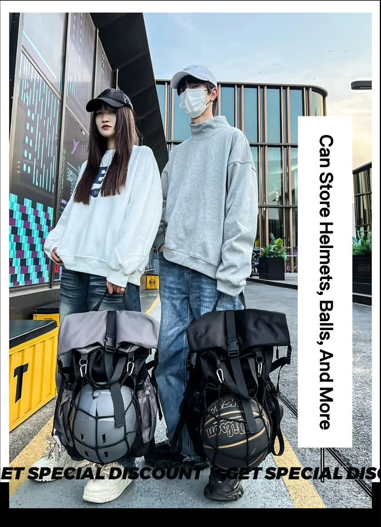 Water-Resistant Large Capacity Modern Outdoor Casual Nylon Roll Top Backpack product detail