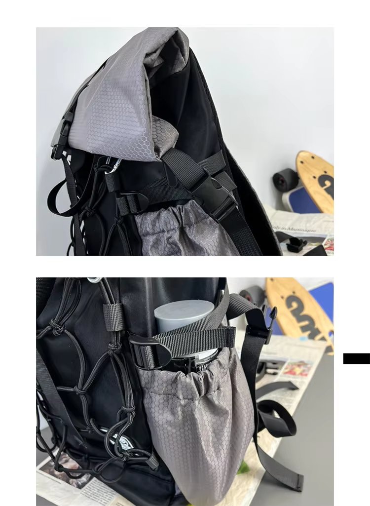 Water-Resistant Large Capacity Modern Outdoor Casual Nylon Roll Top Backpack product detail