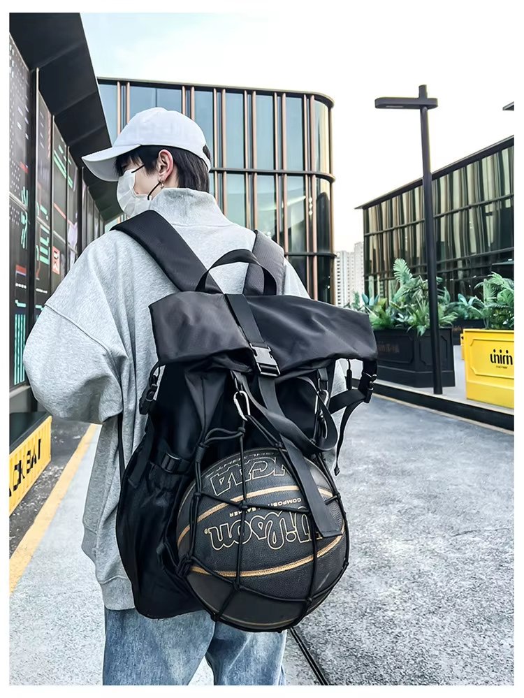 Water-Resistant Large Capacity Modern Outdoor Casual Nylon Roll Top Backpack product detail
