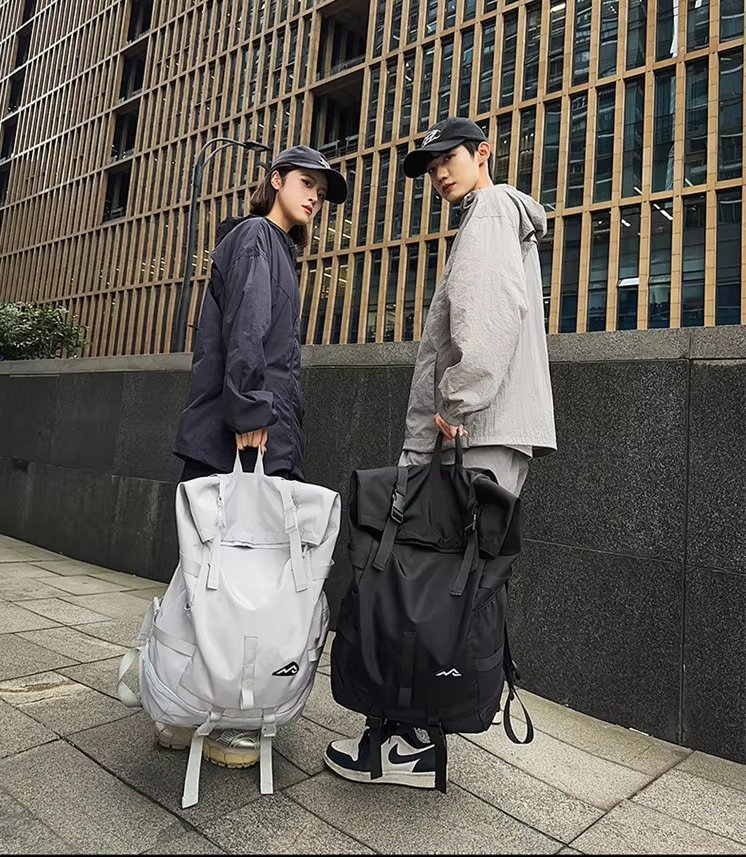 Water-Resistant Large Capacity Modern Outdoor Travel Oxford Roll Top Backpack product detail