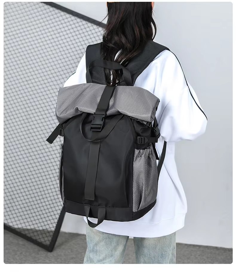 Water-Resistant Large Capacity Outdoor Travel Oxford Roll Top Backpack product detail