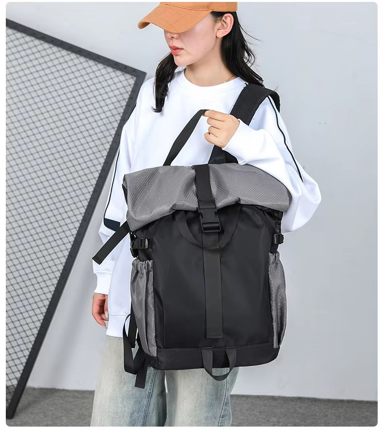 Water-Resistant Large Capacity Outdoor Travel Oxford Roll Top Backpack product detail