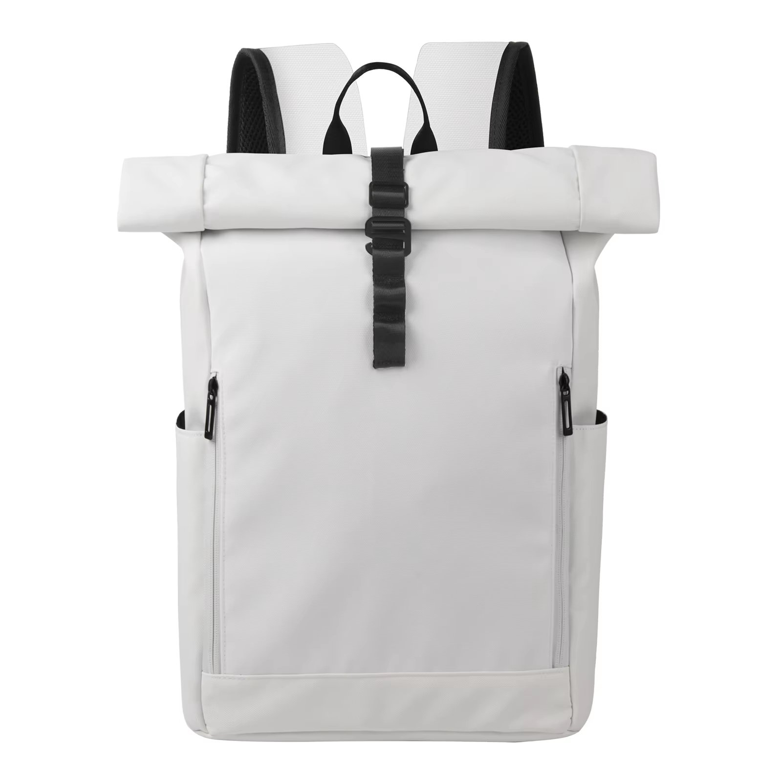 Water-Resistant Expandable Outdoor Business Travel PU Leather Roll Top Backpack product detail
