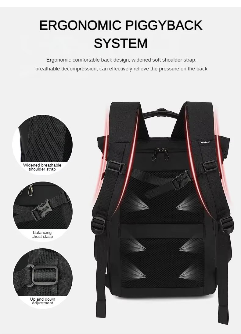 Large Capacity Travel School Casual Oxford Roll Top Backpack product detail
