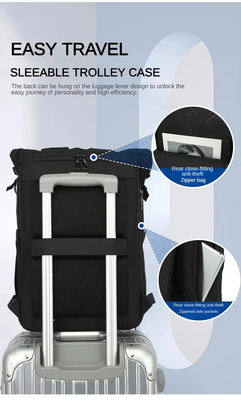 Large Capacity Travel School Casual Oxford Roll Top Backpack product detail