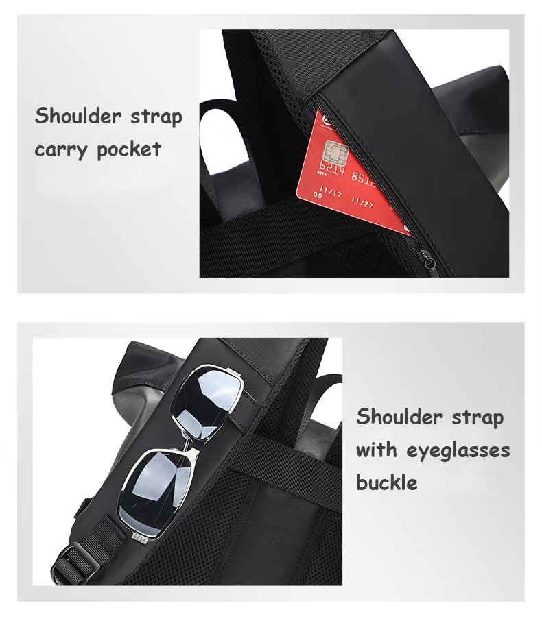 Water-Resistant Large Capacity Expandable Modern Travel PU Leather Roll Top Backpack product detail