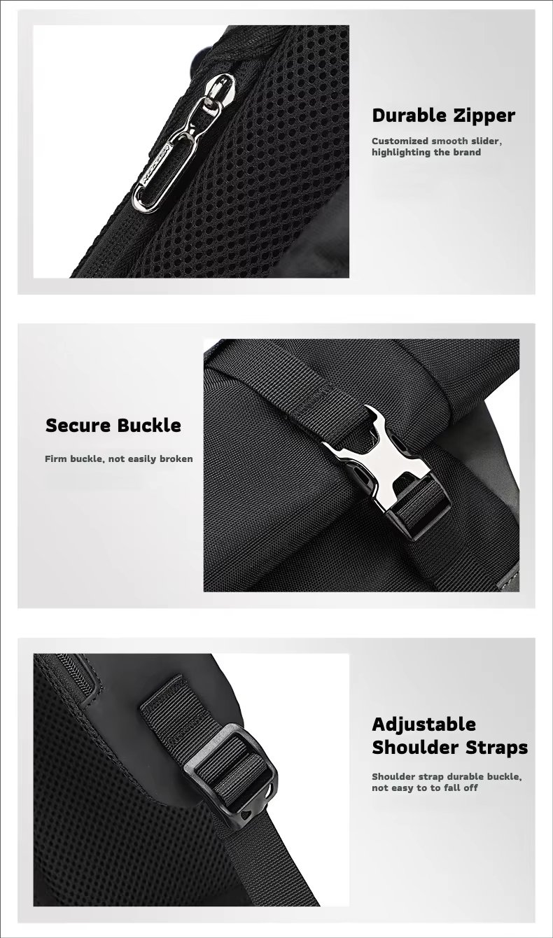 Water-Resistant Large Capacity Expandable Modern Travel PU Leather Roll Top Backpack product detail