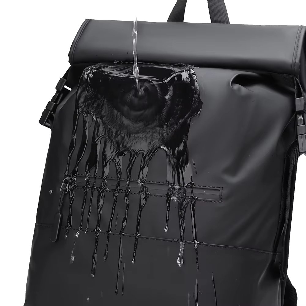 Water-Resistant Large Capacity Modern Business School PU Leather Rolling Backpack product detail