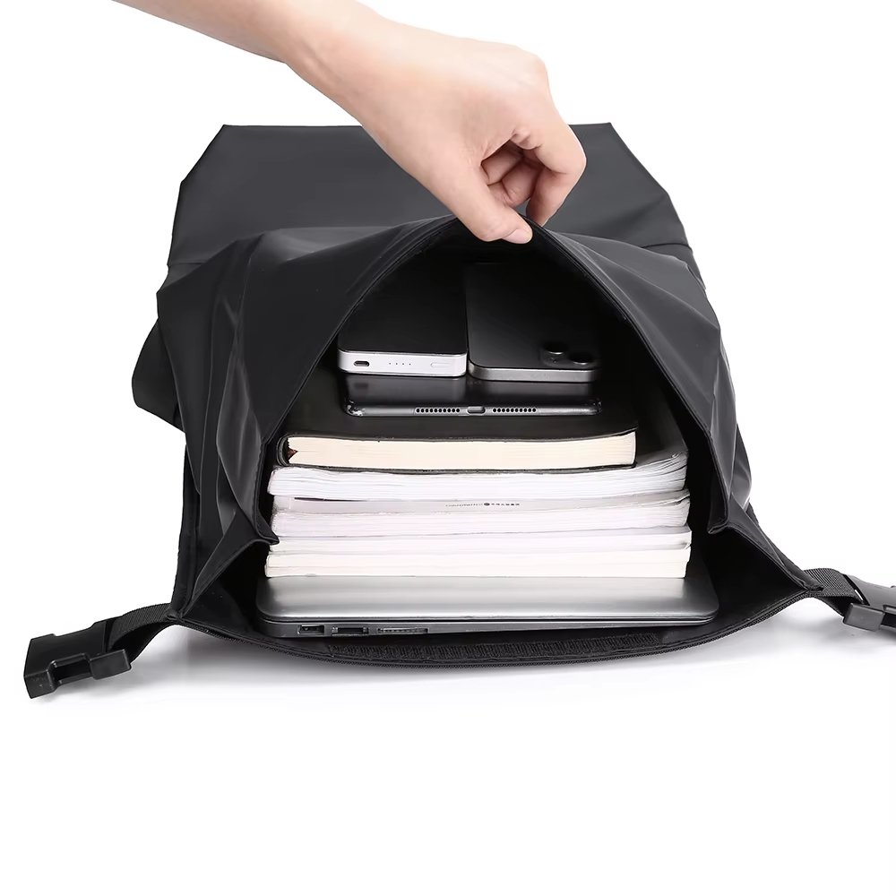 Water-Resistant Large Capacity Modern Business School PU Leather Rolling Backpack product detail