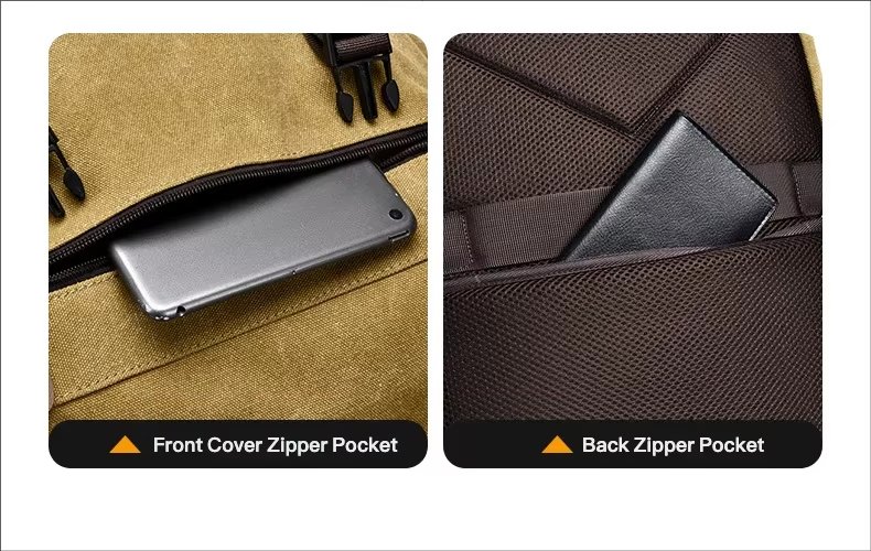 Water-Resistant Vintage Outdoor Travel School Canvas Laptop Backpack product detail