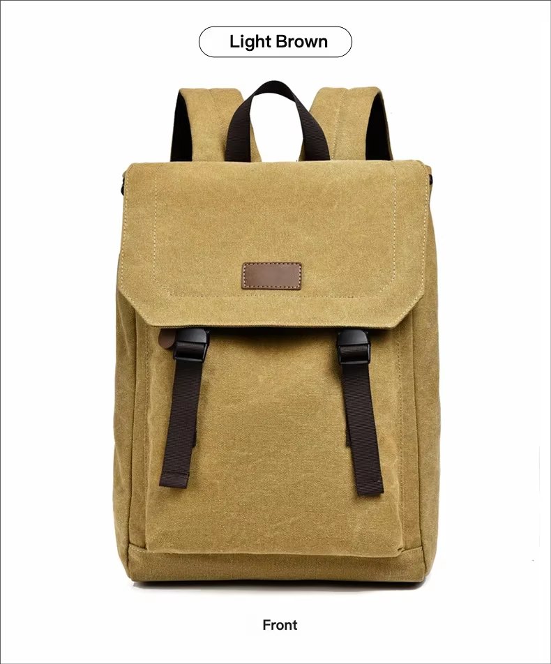 Water-Resistant Vintage Outdoor Travel School Canvas Laptop Backpack product detail
