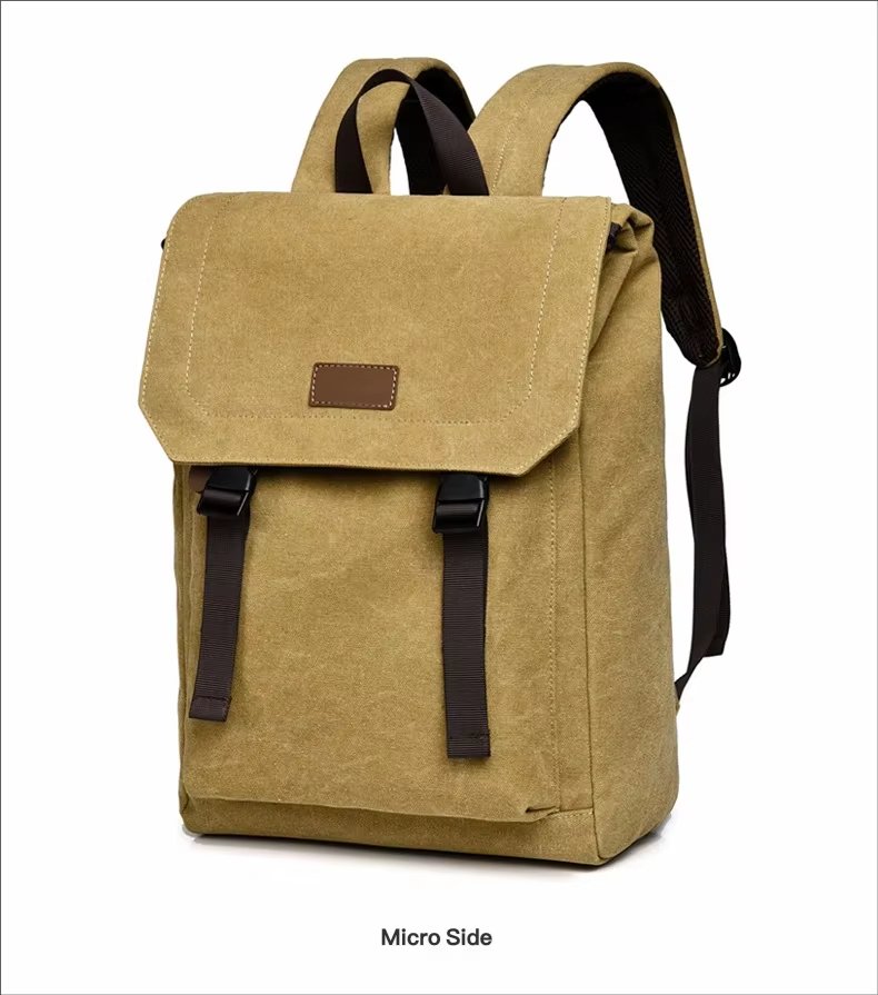 Water-Resistant Vintage Outdoor Travel School Canvas Laptop Backpack product detail