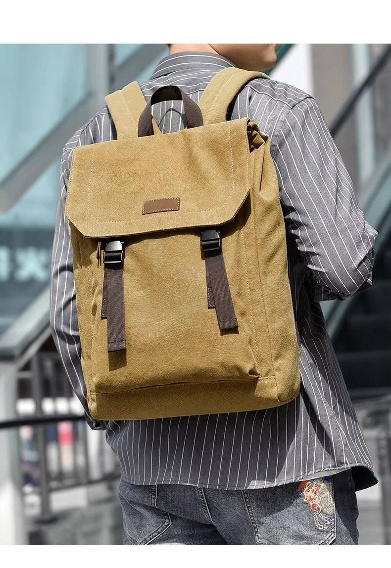 Water-Resistant Vintage Outdoor Travel School Canvas Laptop Backpack product detail