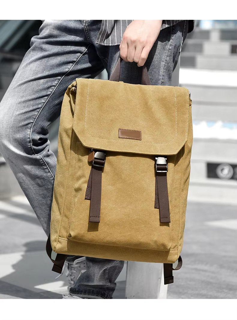 Water-Resistant Vintage Outdoor Travel School Canvas Laptop Backpack product detail