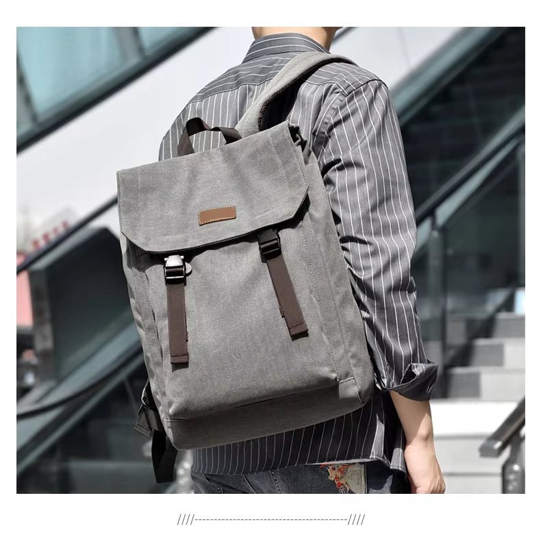Water-Resistant Vintage Outdoor Travel School Canvas Laptop Backpack product detail