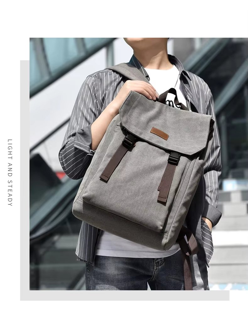 Water-Resistant Vintage Outdoor Travel School Canvas Laptop Backpack product detail
