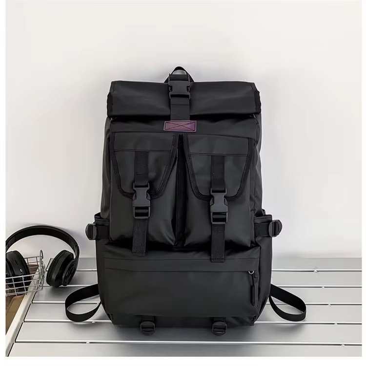 Anti-Theft Large Capacity Expandable Modern Multi-Pocket Oxford Roll Top Backpack product detail