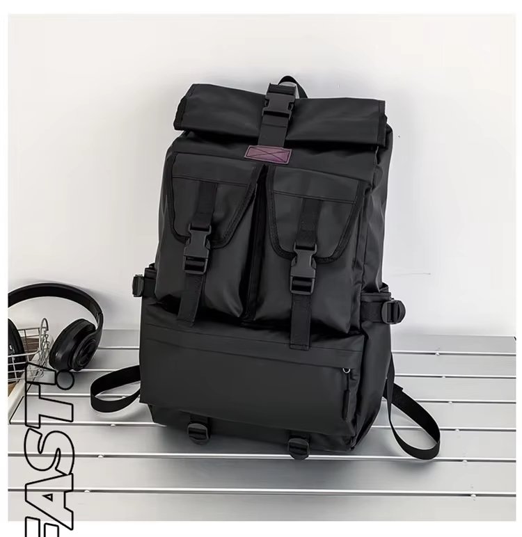 Anti-Theft Large Capacity Expandable Modern Multi-Pocket Oxford Roll Top Backpack product detail