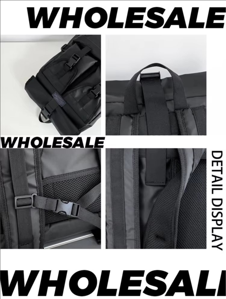 Anti-Theft Large Capacity Expandable Modern Multi-Pocket Oxford Roll Top Backpack product detail