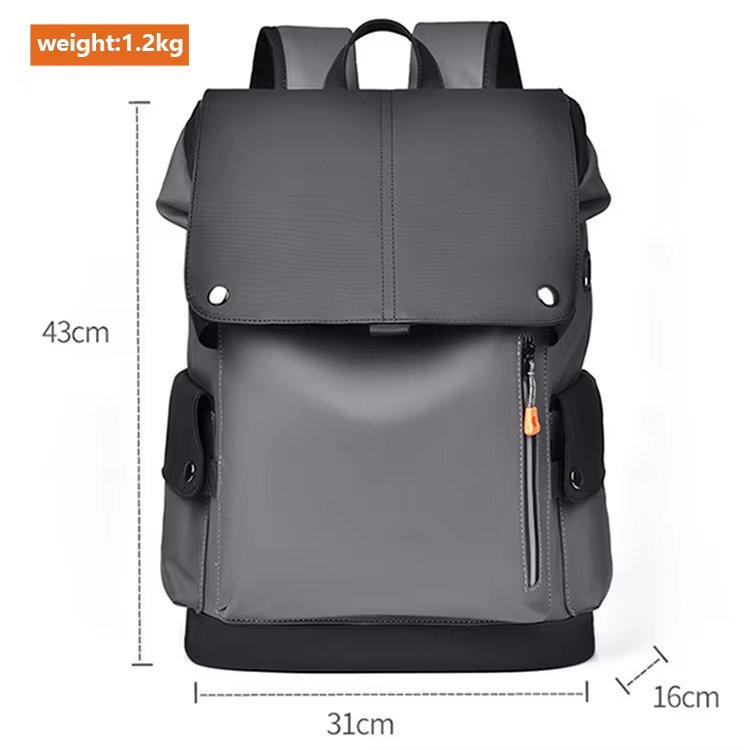 Large Capacity Modern Business Travel School PU Leather Laptop Backpack product detail