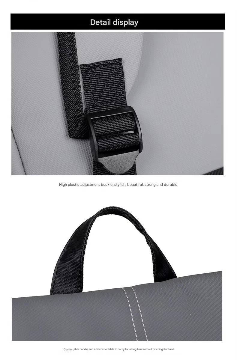 Large Capacity Modern Business Travel School PU Leather Laptop Backpack product detail