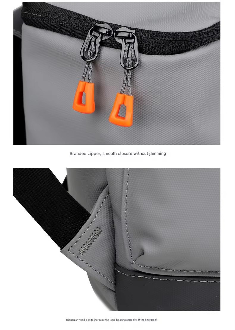 Large Capacity Modern Business Travel School PU Leather Laptop Backpack product detail