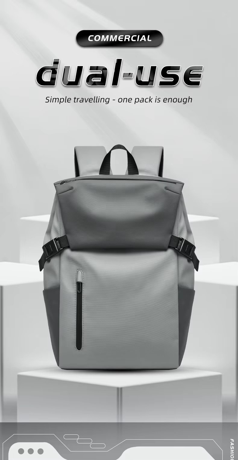 Anti-Theft Water-Resistant Modern Business Travel PU Leather Laptop Backpack product detail