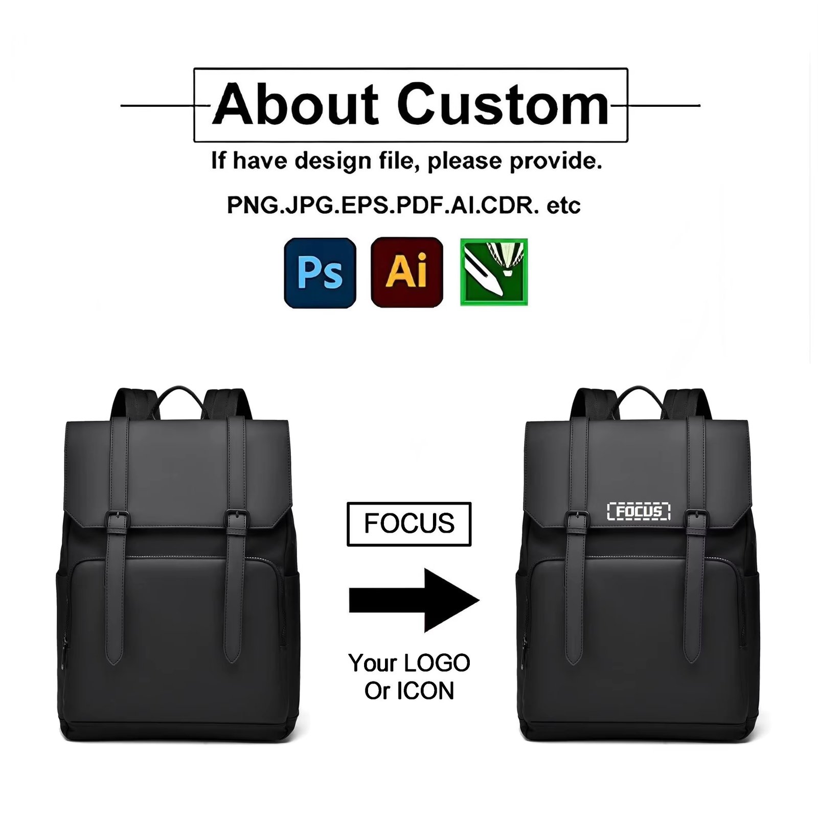Water-Resistant Large Capacity Business Travel School PU Leather Laptop Backpack product detail