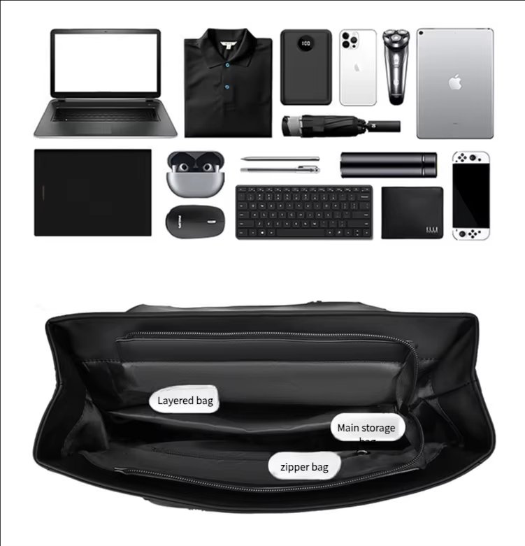 Water-Resistant Large Capacity Business Travel School PU Leather Laptop Backpack product detail