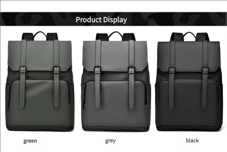 Water-Resistant Large Capacity Business Travel School PU Leather Laptop Backpack product detail