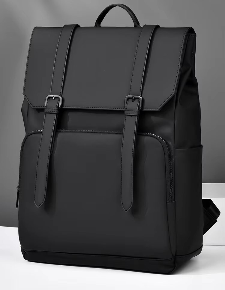 Water-Resistant Large Capacity Business Travel School PU Leather Laptop Backpack product detail