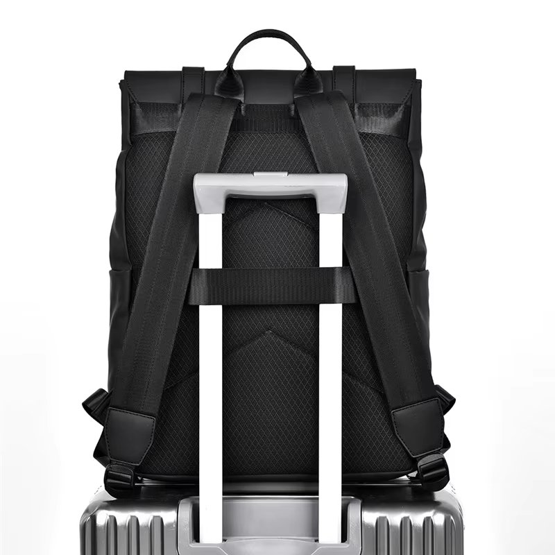 Water-Resistant Large Capacity Business Travel School PU Leather Laptop Backpack product detail