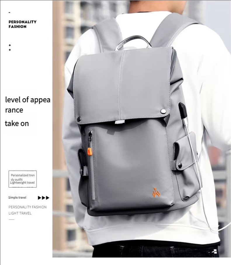 Water-Resistant Large Capacity USB Business Travel Oxford Laptop Backpack product detail