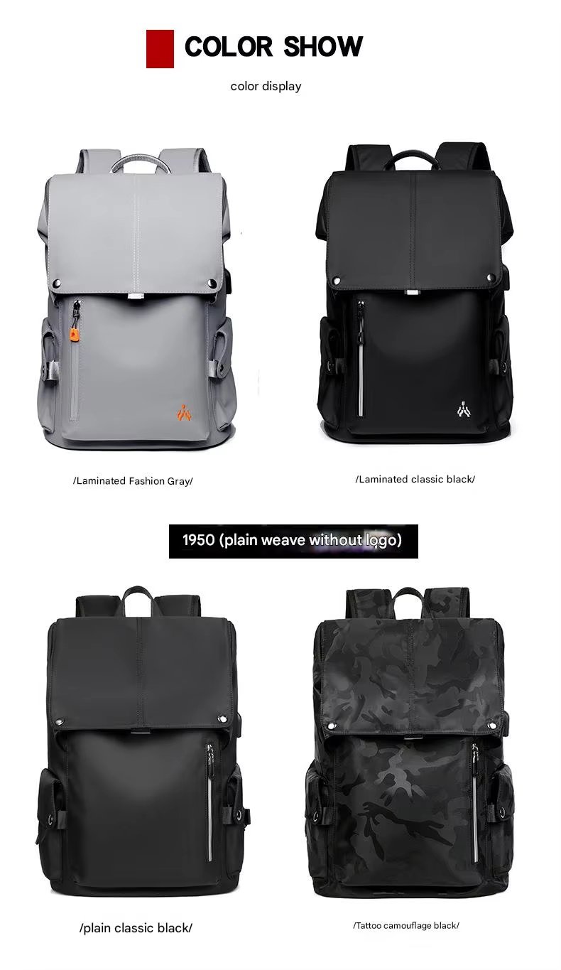 Water-Resistant Large Capacity USB Business Travel Oxford Laptop Backpack product detail