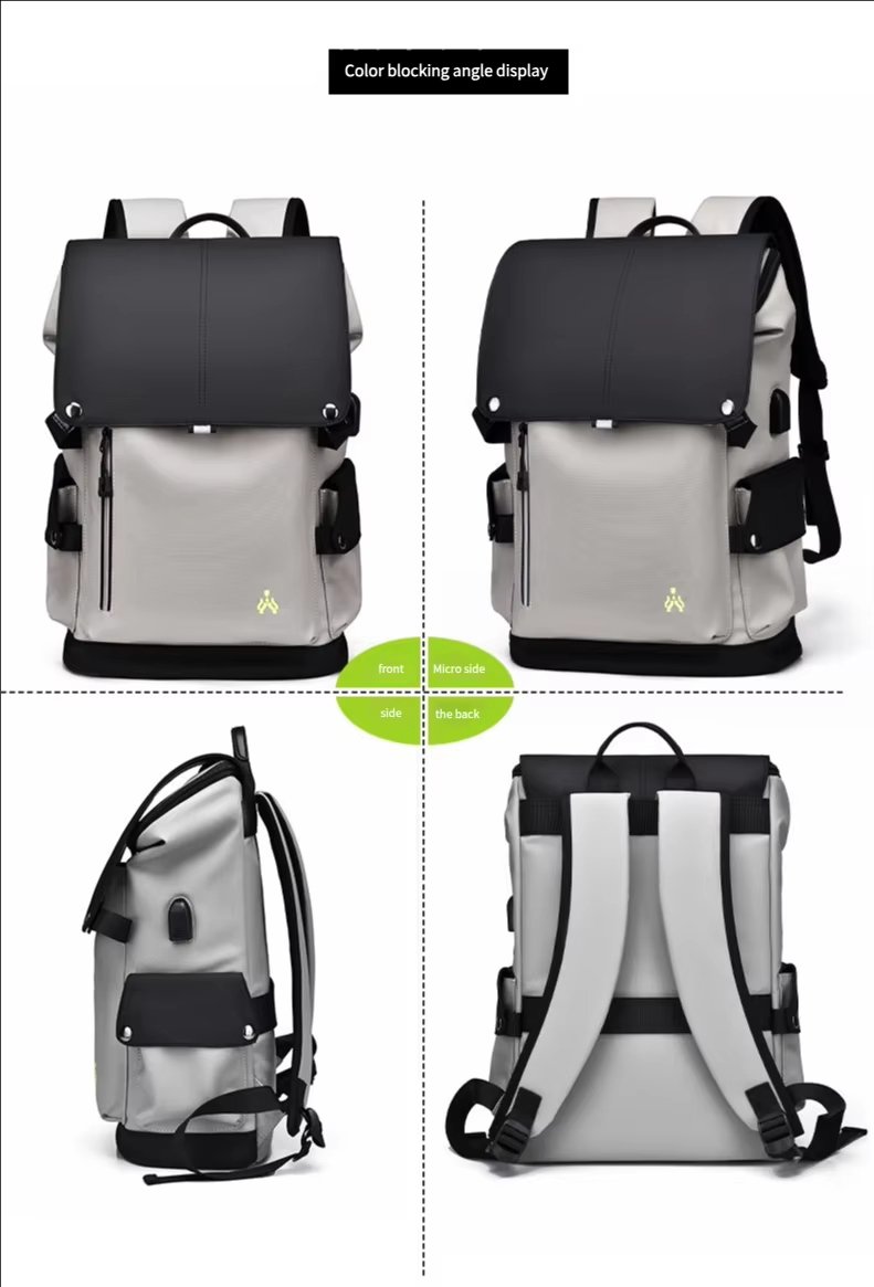 Water-Resistant Large Capacity USB Business Travel Oxford Laptop Backpack product detail