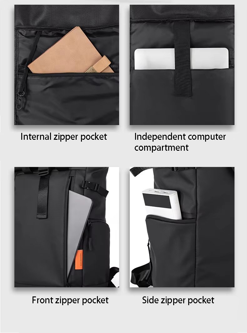 Water-Resistant Large Capacity Modern Travel School Oxford Roll Top Backpack product detail