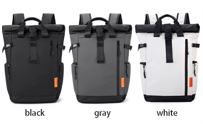 Water-Resistant Large Capacity Modern Travel School Oxford Roll Top Backpack product detail