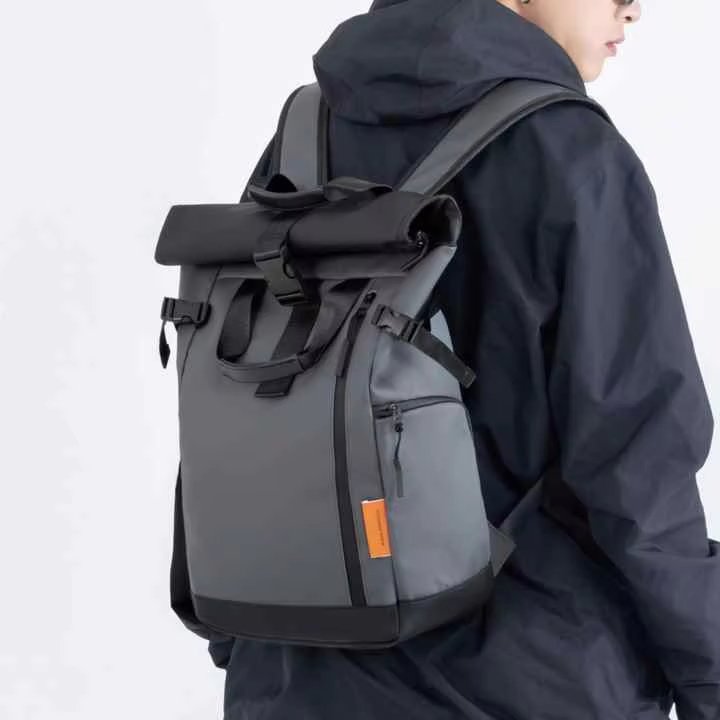 Water-Resistant Large Capacity Modern Travel School Oxford Roll Top Backpack product detail