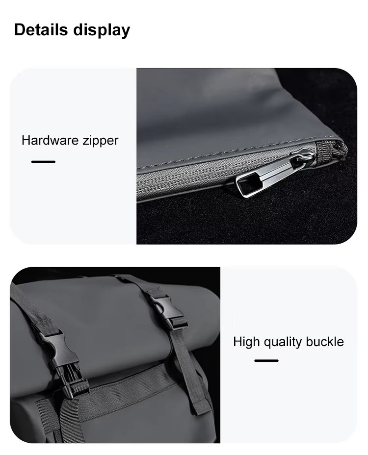 Water-Resistant Expandable Outdoor Business Travel Nylon Roll Top Backpack product detail