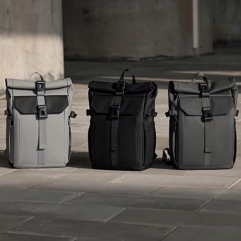 Water-Resistant Large Capacity Outdoor Business Travel Oxford Roll Top Backpack product detail