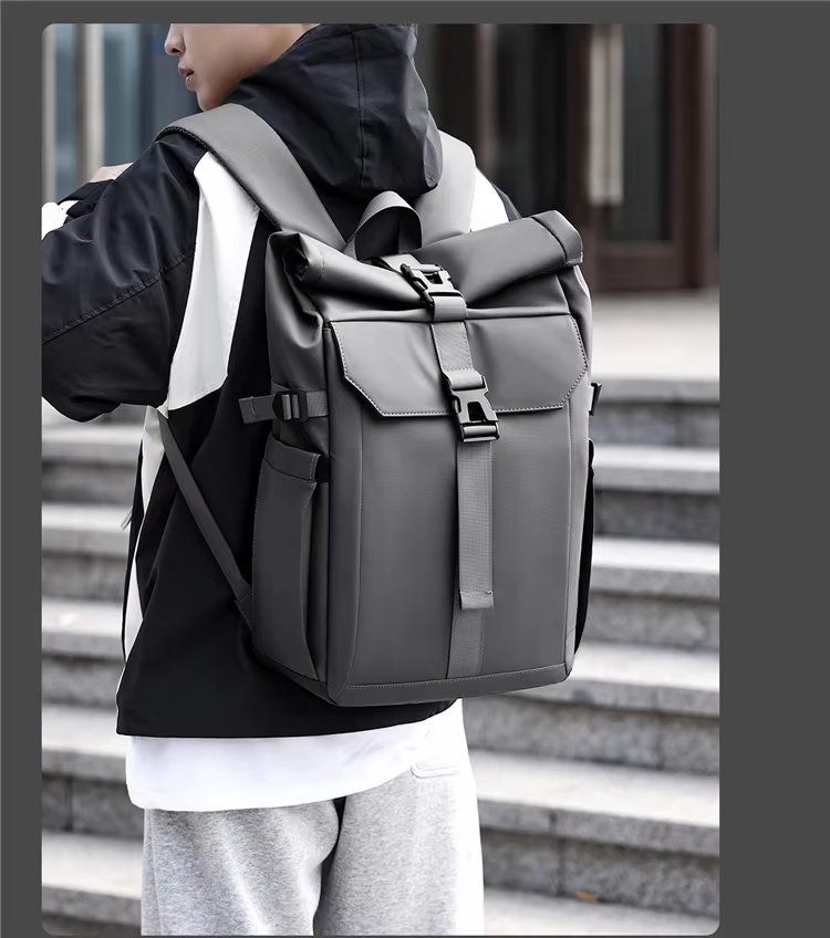 Water-Resistant Large Capacity Outdoor Business Travel Oxford Roll Top Backpack product detail